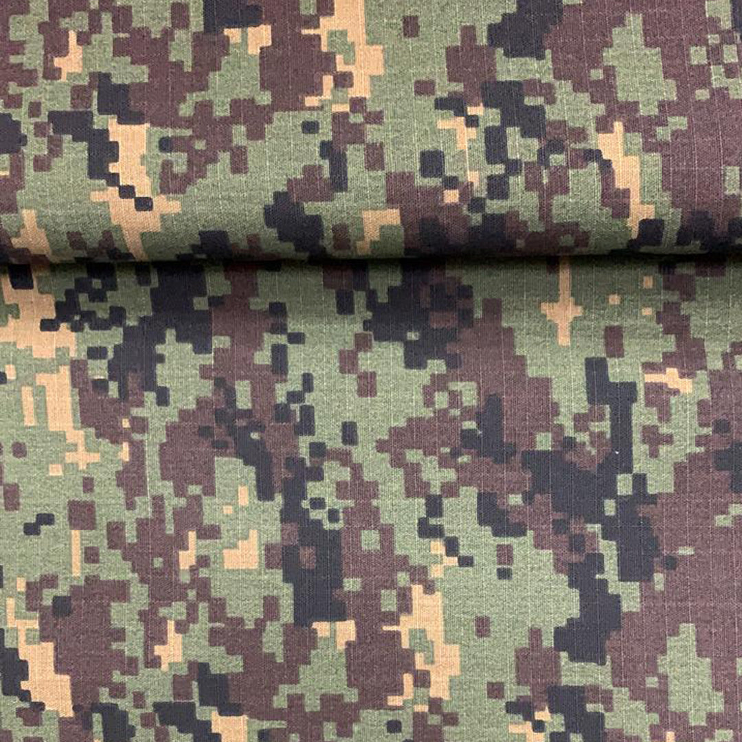 Tela Gabardina Ripstop Camuflaje Pixeleado 1